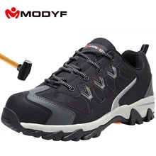 MODYF/Мужская Рабочая защитная обувь со стальным носком; повседневные Светоотражающие дышащие уличные кроссовки; обувь с защитой от проколов