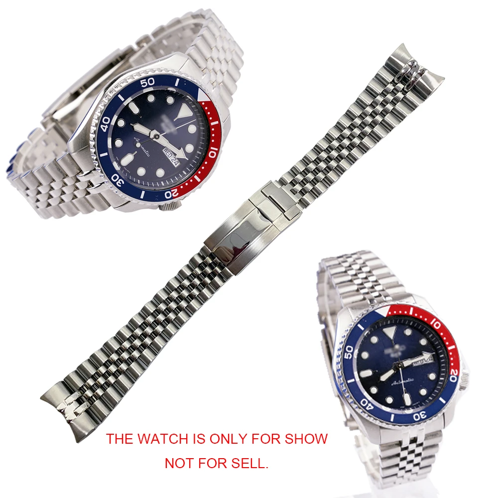 Carlywet 22mm 316l Steel Solid Curved End Screw Links With Oyster Clasp Jubilee Bracelet Watch Band Strap For Seiko 5 Srpd53k1 Watchbands Aliexpress