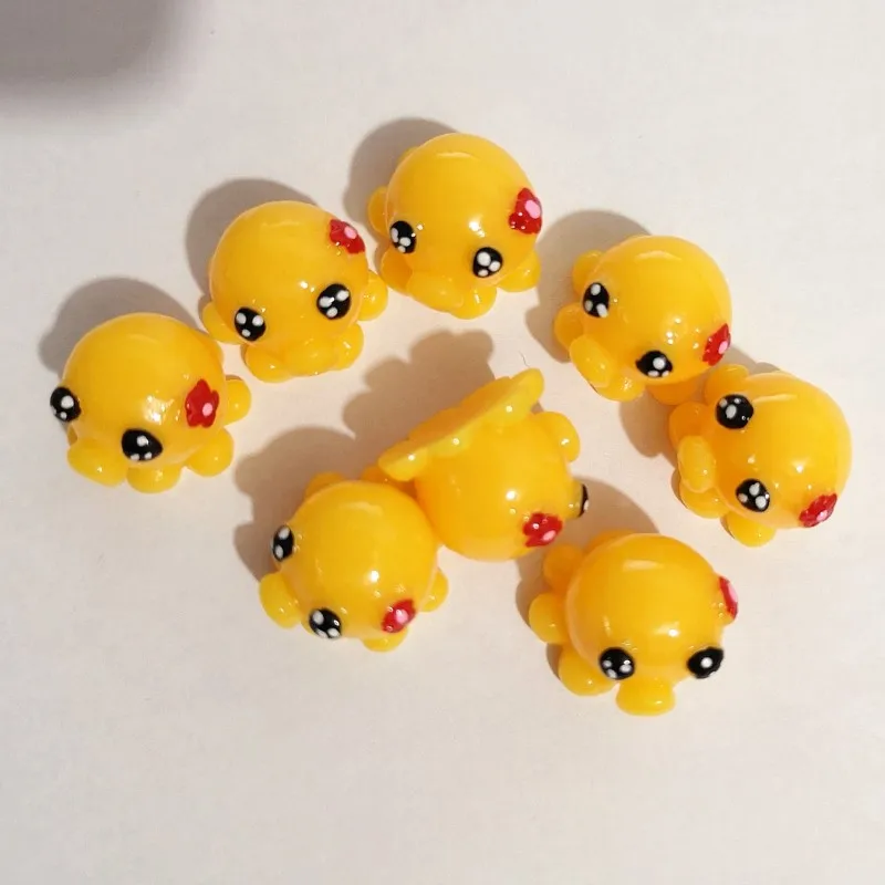 10pcs octopus Yellow 10 шт./кор. Slime DIY Аксессуары мультфильм Животные торт игрушка смолы утка пушистые очистить поставки слаймов игрушка в подарок для детей и взрослых - Цвет: 10pcs octopus Yellow