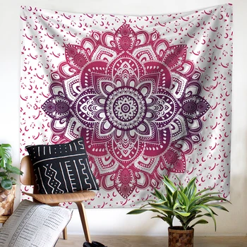 

Simanfei Tapestry Mandala Elephant Print Polyester Living Room Bedroom Home Decoration Wall Hanging Beach Towel Blanket