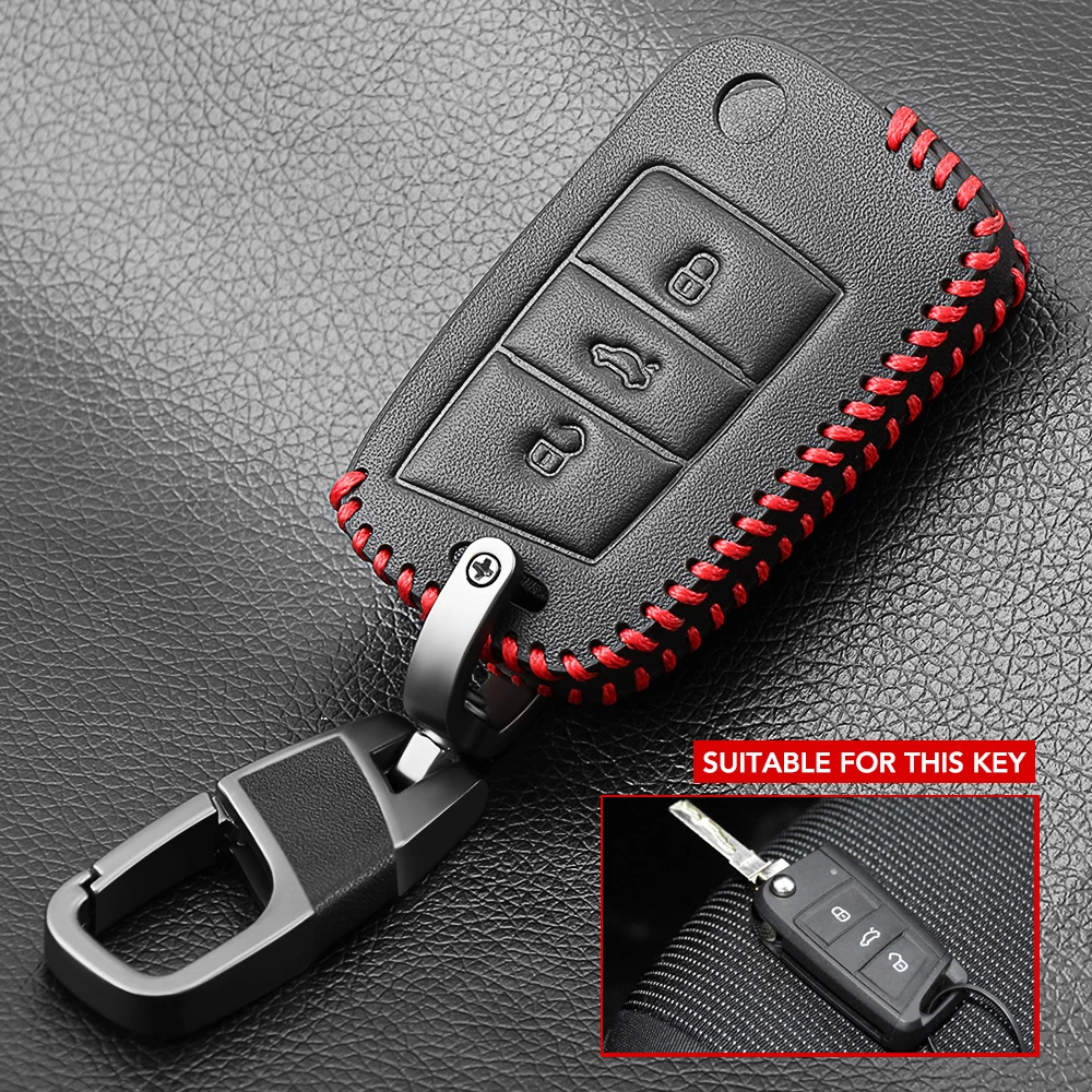 Key Case Cover Key Case Flip Key Fob Shell Car Key Shell for VW Volkswagen Polo Golf Passat Beetle Caddy T5 Up Eos Tiguan Seat For Skoda