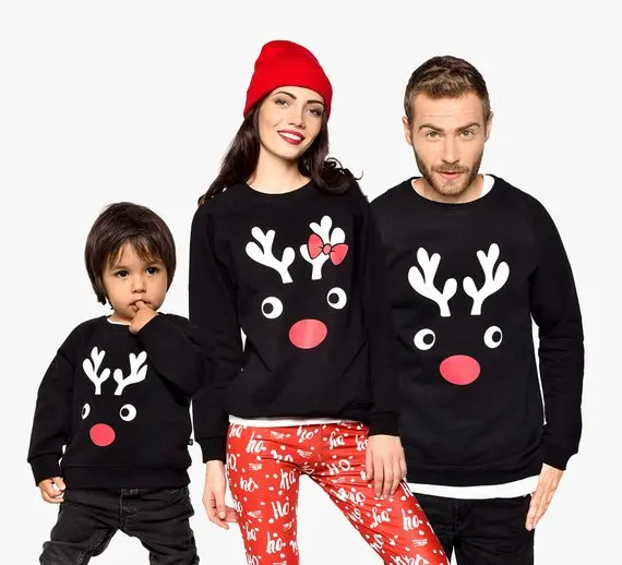 Рождественские пижамы в полоску для всей семьи, для родителей и детей комплект одежды для детей свитер с принтом мягкий хлопковый комплект из двух предметов - Цвет: B
