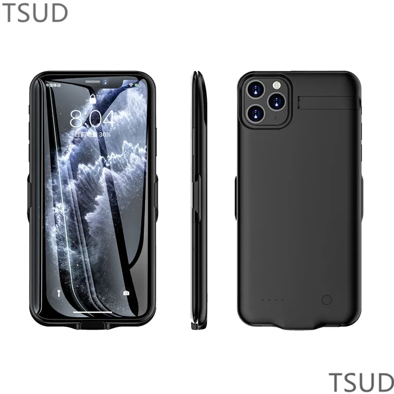 

5800mah stand holder battery charger case for iphone 11 Pro external portable wireless charging cover for iphone 11 Pro luxury
