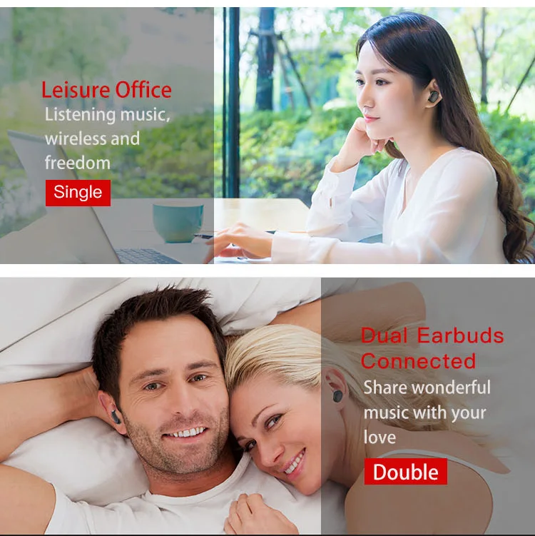 Caridite Popular TWS Wireless Bluetooth Earphone Ture Stereo Bussiness Deep Bass Headset Mini Lovely Gift Sport Earbuds for men