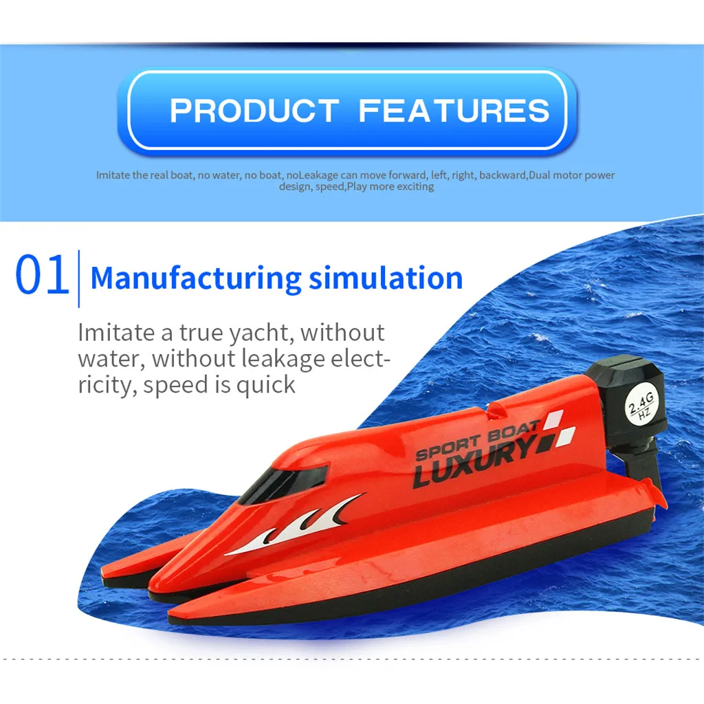 Create Toys 2.4G F1 Rowing Boat High Powered RC Racing Boat Kids Gift Water Sports Rowing Boats