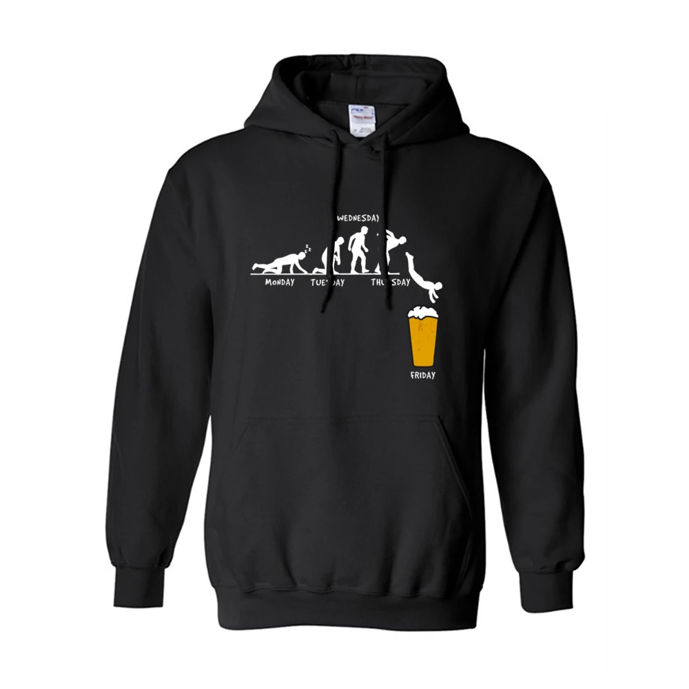 Week Craft Beer дизайн забавные толстовки мужские толстовки пуловер с капюшоном свитшоты sudaderas уличная одежда из хлопка
