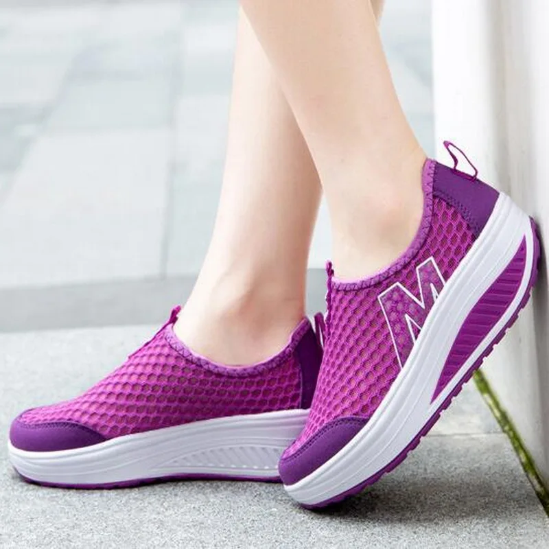 Women Casual Sneakers Sport Fashion Height Increasing Breathable Air Mesh Swing Wedges Women Shoes women shoes casual sneakers women sneakers