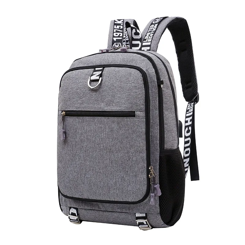 

Computer Backpack Large Capacity Men's USB Smart Middle School Students School Bag Business Casual Canvas Dacron Backpack