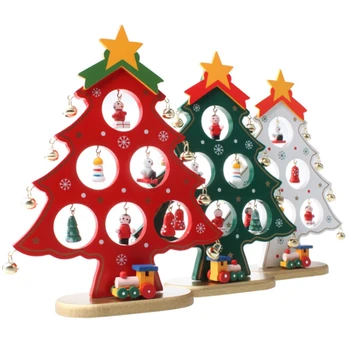 

Creative DIY Wooden Christmas Tree Decoration Christmas Gift Ornament Xmas Tree Table Desk Decoration