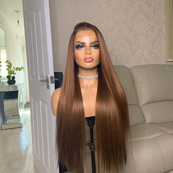 

Ombre Blonde Silky Straight Remy Human Hair 13x6 Lace Front Wigs for Black Women Pre Plucked 150Density Wavy Ombre Full Lace Wig