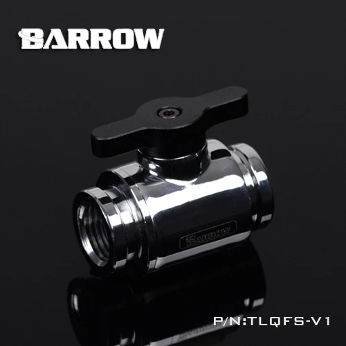 Silver BARROW Water Valve Switch Aluminium Handle Double G1/4' Inner Female to Female Switch F to F Interface Metal V - Цвет лезвия: Silver
