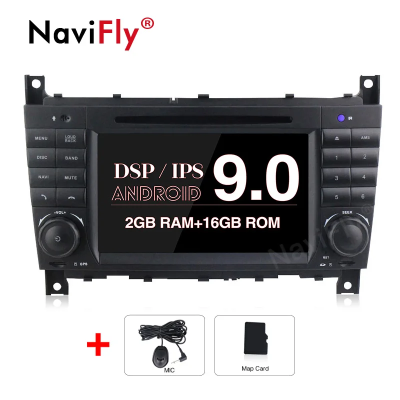 8Core 4G Android 9,0 ips DSP автомобильный dvd-радиоплеер для Mercedes Benz C Class W203 C180 C200 CLC W203 Class W209 W219 gps navi rds - Цвет: 4Core 2G 16G IPS DSP
