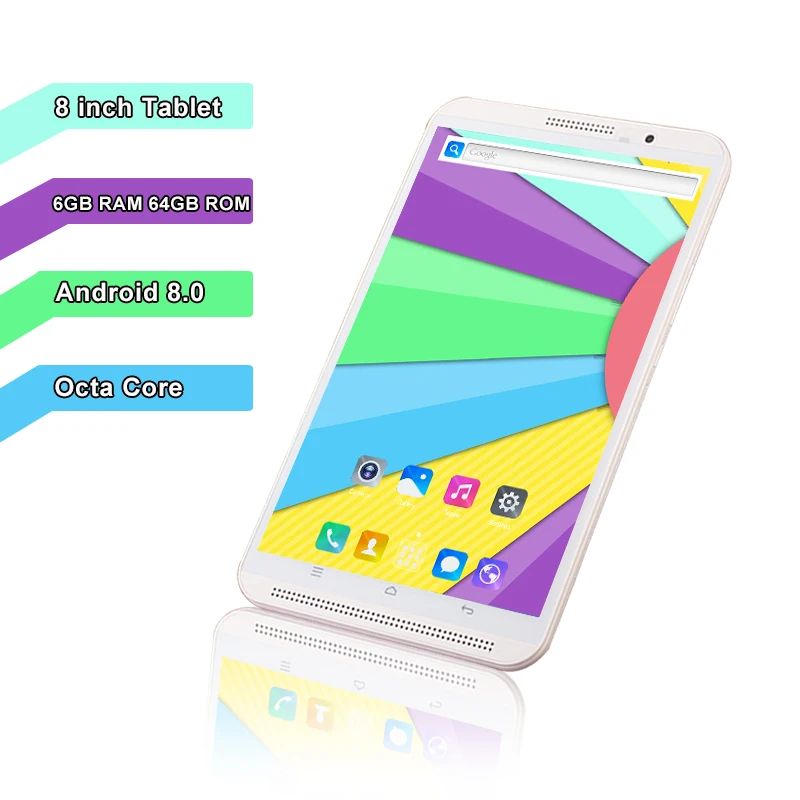 2019 Global 8 дюймов планшетный ПК с системой андроида и 0 octa core 6 ГБ + 64 Гб Dual SIM карты 4