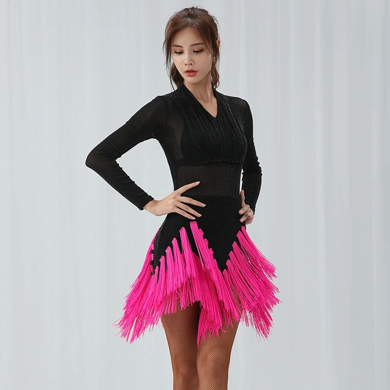 

Latin Dance Skirt Red / Black irregular Skirt Cha Cha/Rumba/Samba/Tango Dresses For Dancing Practice/Performamnce Dancewear