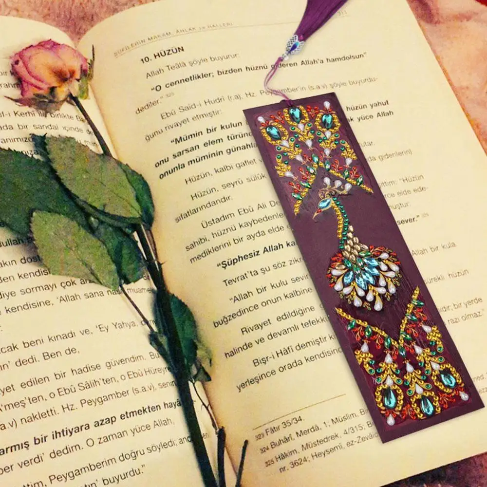5D DIY алмазная живопись кожа Закладка с кисточкой книжные знаки особой формы Алмазная вышивка DIY ремесло