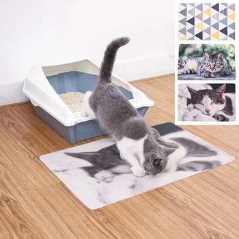 

Pet Cat Foldable EVA Double-Layer Litter Mat Cute Waterproof Cats Mat Bottom Non-slip Litter Mat Layer Litter Catcher Mat