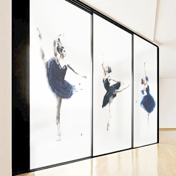 

Dance room practice dance room custom glass stickers decoration sliding door electrostatic frosted window film