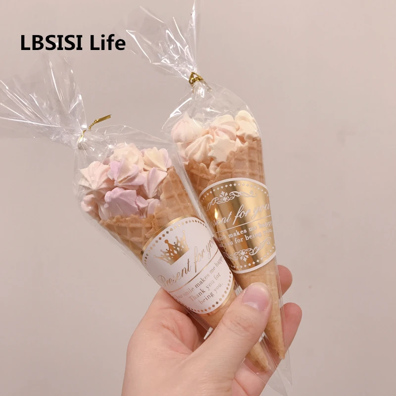 

LBSISI Life 100pcs Transparent Candy Cookie Bag Birthday Cake Gift Clear Packing Bag Party Wedding Favor Storage Bag