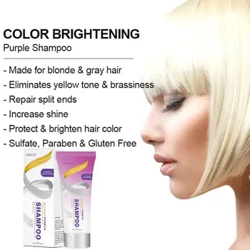 

100ml Blonde Purple Hair Shampoo Removes Yellow And Gray Dye Shampoo Effective To Bleached Tones Blonde Hair Brassy Silver U3Q2