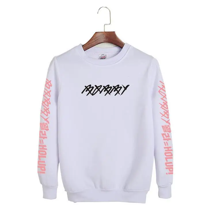 Kpop Winner Mino Ikon Bobby Hold Up Printing O Neck Thin Sweatshirt Fashion Spring Autumn Loose Mobb Hoodies | Женская одежда