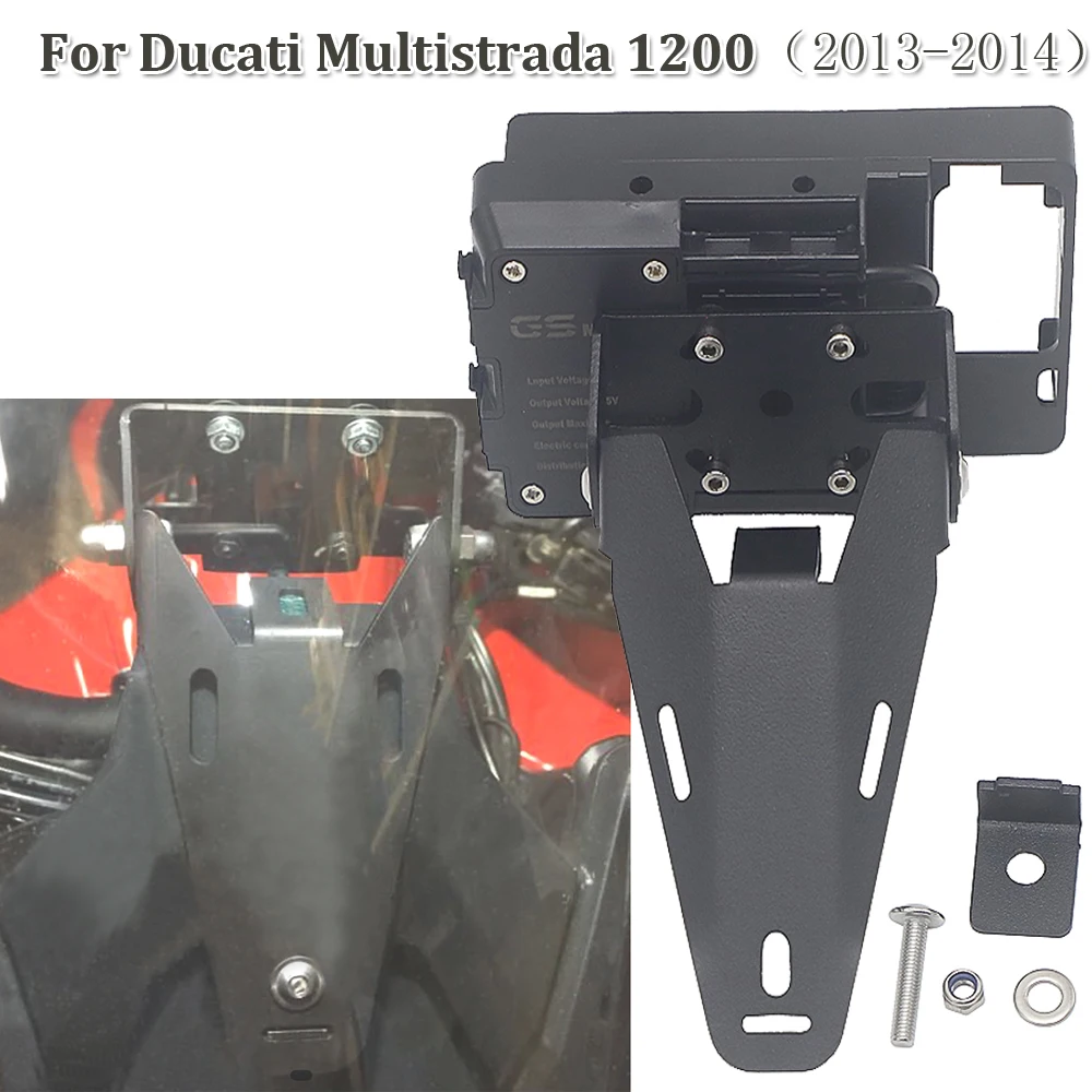 Per Ducati Multistrada 1200 Supporto Per Telefono Gps Per Moto Supporto Per Staffa Caricatore Usb Gps Moto 2013 2014 Multistrada 1200