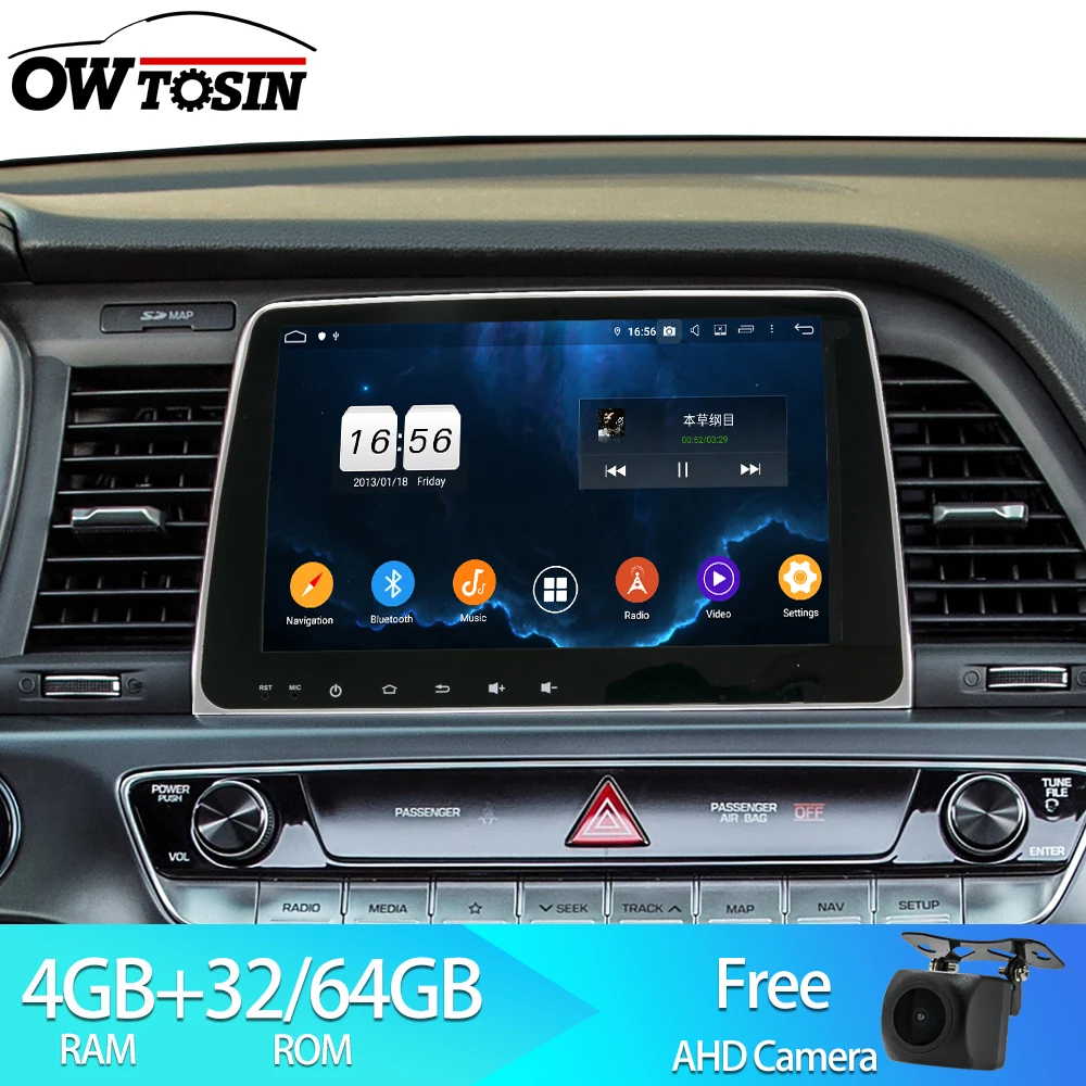 

Owtosin Car Radio Multimedia Video Player Navigation GPS Android 9.0 For Hyundai Sonata 2018 Car 4GB RAM 32GB ROM