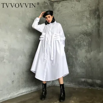 

loose Drawstring Plus Size Dress Fashion New Women 2020 Spring Elegant Bandage Irregular Small Fresh Casual Dress DMY3365