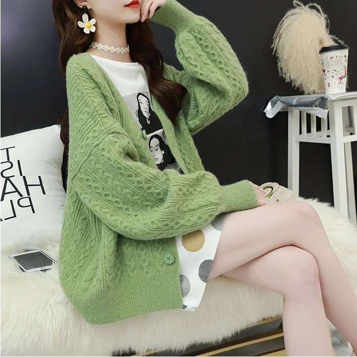 Hart print gebreide vrouwen Enkele breasted vrouwelijke trui vest Herfst winter oversized vest jumper V-Neck Cardigans Solid