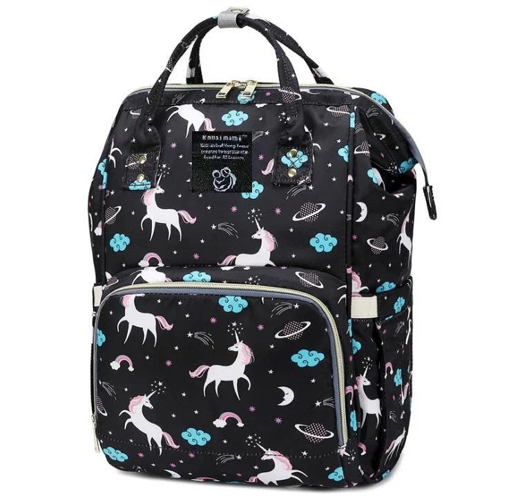 Unicorn Mummy Bags， dark blue, pink , black , grey unicorn nappy bags