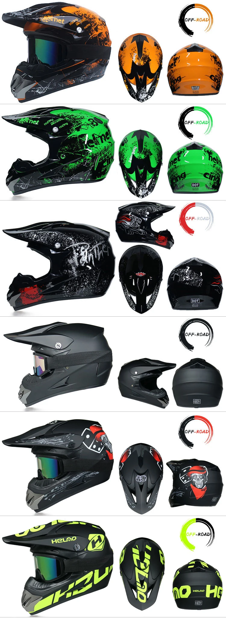 Профессиональный Гоночный Кроссовый шлем hors route Casque Moto Capacete Moto Casco внедорожный мультяшный детский мотоциклетный шлем