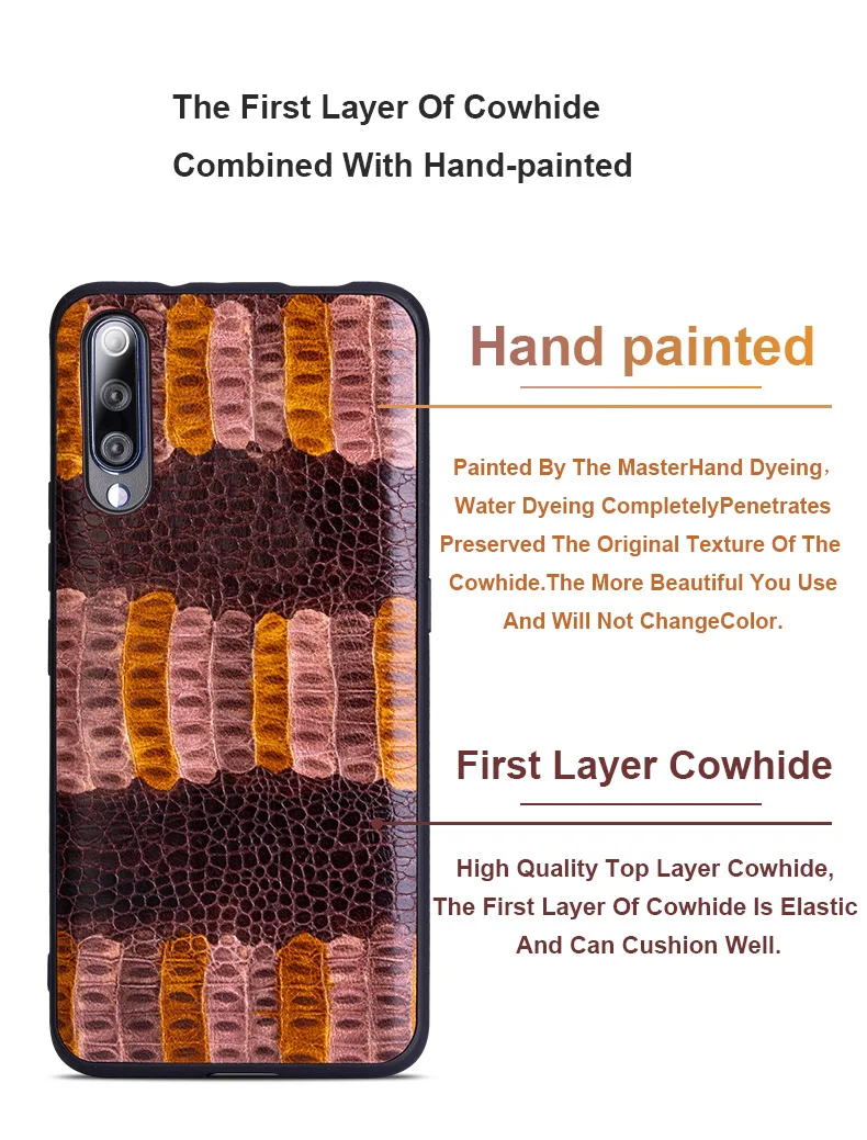 Phone Case For Xiaomi Redmi Note 5 6 6a 7 7a 8 Pro Case For Mi 8 9 se 9T A1 A2 A3 lite Y3 Poco F1 Max 3 cowhide Painted Case