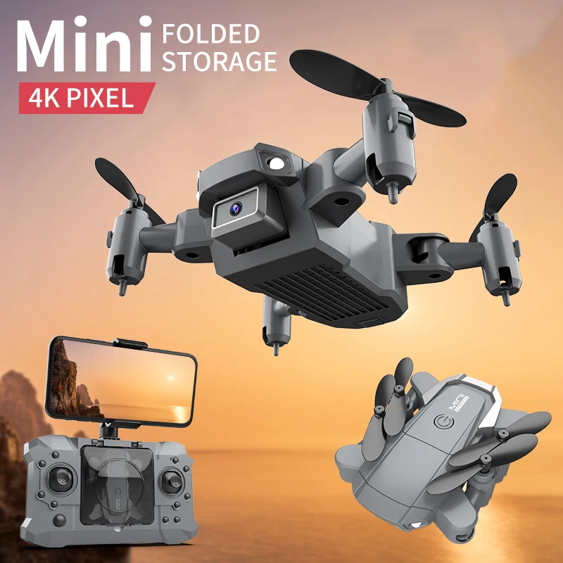 4K Mini Drone HD Camera Foldable Handy Quadcopter One-Key Return Wifi FPV RC Helicopter Professional Aero Craft Kid's Toys Gift