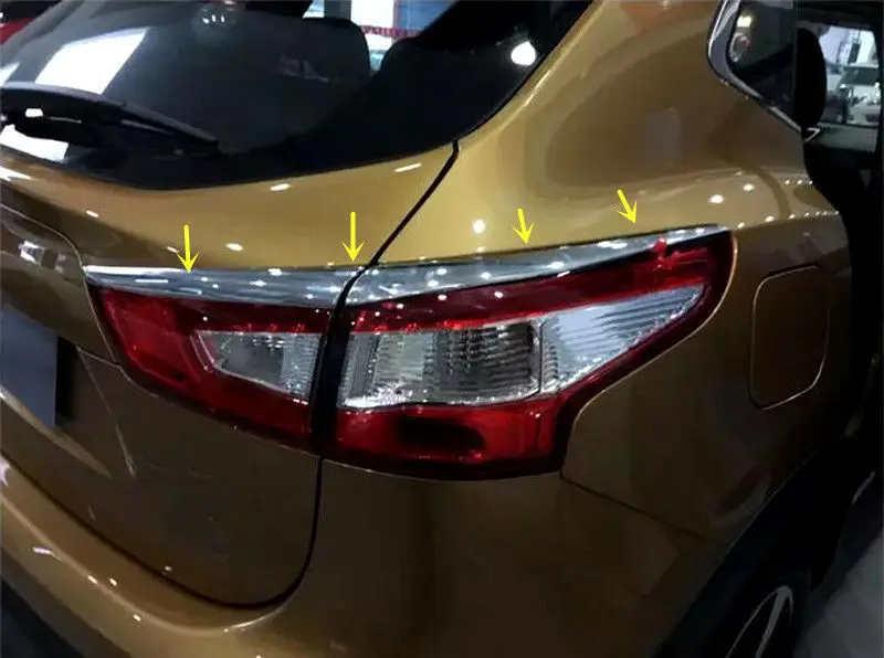 for Nissan Qashqai 2014- 2018 ABS Chrome Rear Tail Light Eyebrow Cover Trim 4pcs | Автомобили и мотоциклы