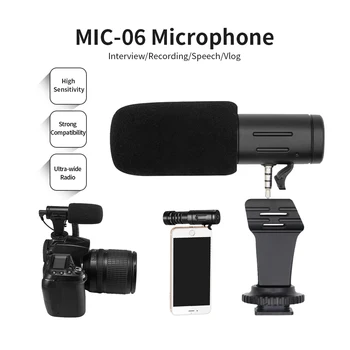 

Recording Microphone 3.5mm Audio Plug Camera Microphone Portable Video Interview Microphone for Smartphone Camera