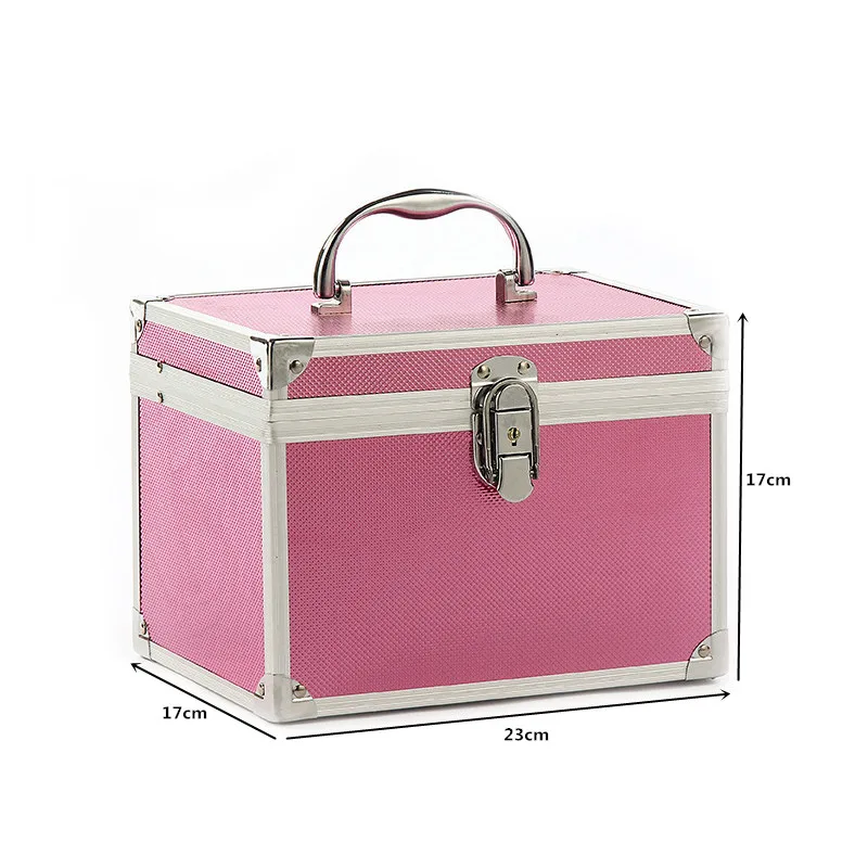 2021 New Fashion Design Aluminium Alloy Make up Box Makeup Case Beauty Case  Cosmetic Bag Multi Tiers Lockable Jewelry Box-MULTIS001R