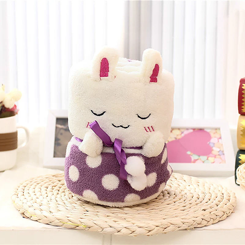 purple Одет Кот пятнистый плюшевый одеяло с милым пушистым мячом - Цвет: purple