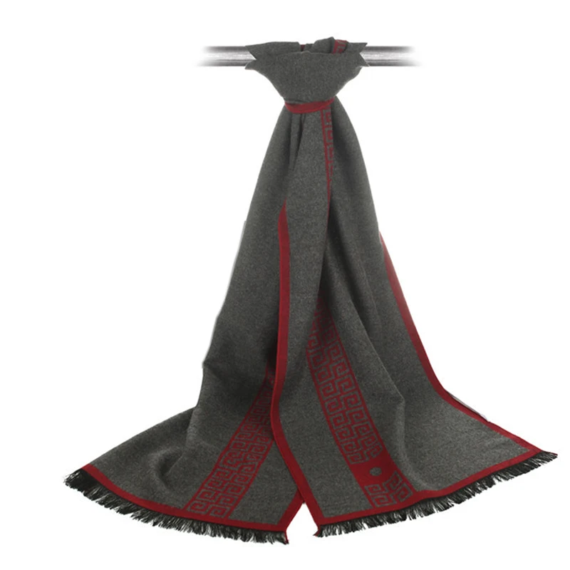 Men Cashmere Scarf Autumn Winter European and American Big Business horse Leisure Stripe cashmere scarf