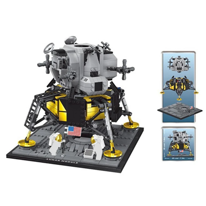 

New Ideas Aeronautical Apollo 11 Lunar Lander Building Blocks Sets Bricks Cosmonaut figure Model Kids Toys gift Compatible 10266