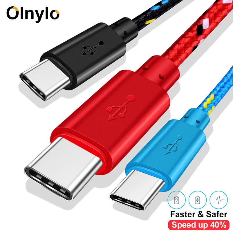 Olnylo usb type C кабель для быстрой зарядки кабель для передачи данных для samsung S10 S9 Note 9 Oneplus 7 xiaomi huawei телефонный кабель type-c USB C кабели