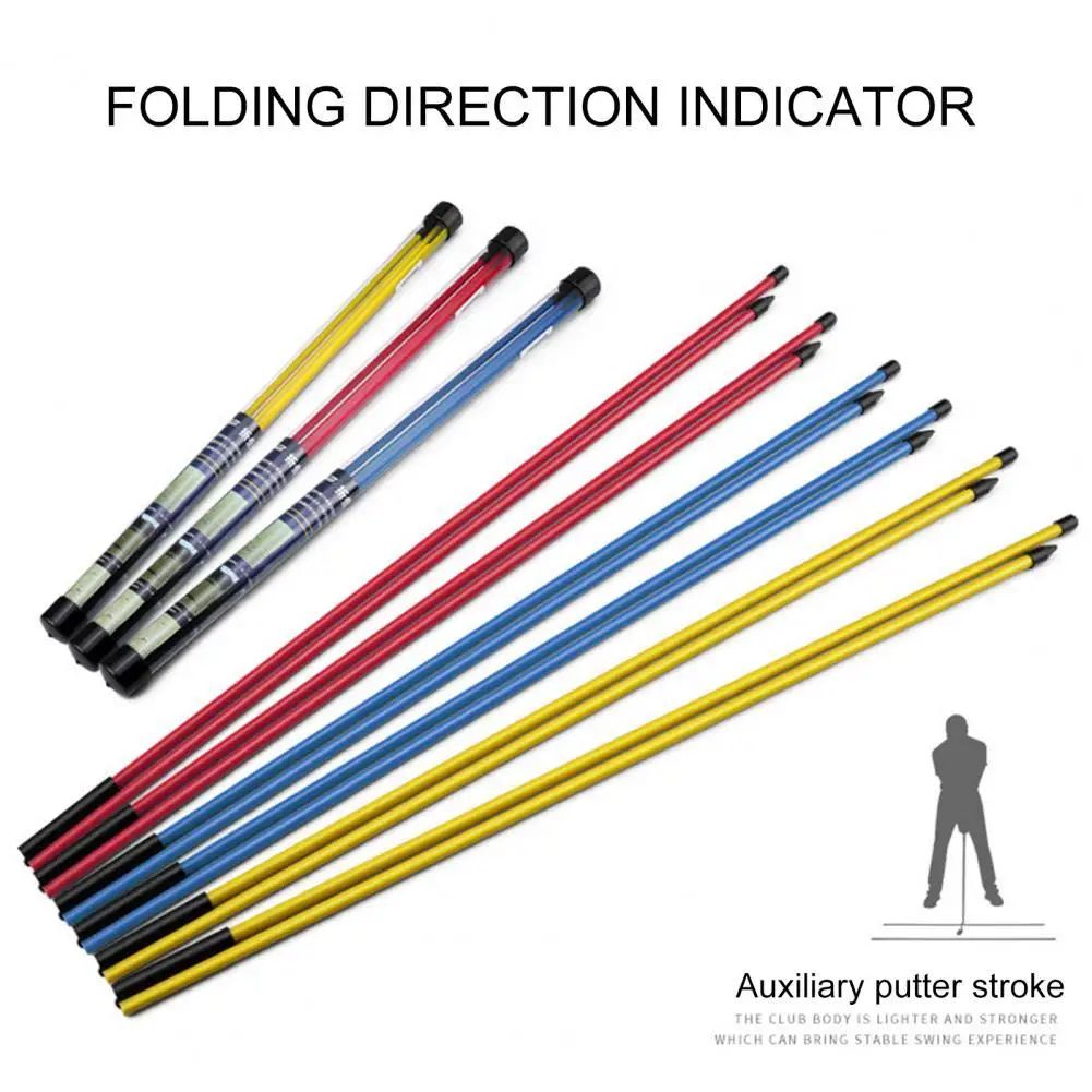 

2Pcs Useful Golf Direction Indicator with Clear Tube Case Foldable Golf Direction Stick Reliable High Hardness