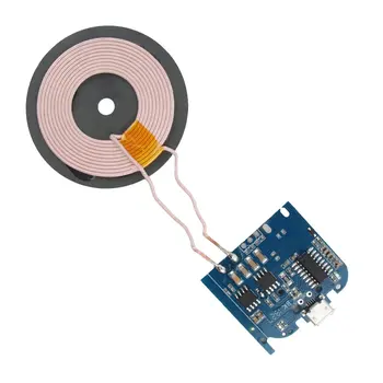 

DC5V 1A qi Standard Coil Wireless Charger Module Transmitter Base PCBA Board Universal Program Modification Style A