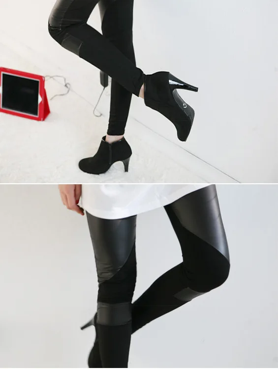 AliExpress модели в Европе и Америке, крутые, для похудения, искусственная кожа, матовые, женские Капри, леггинсы Yiwu