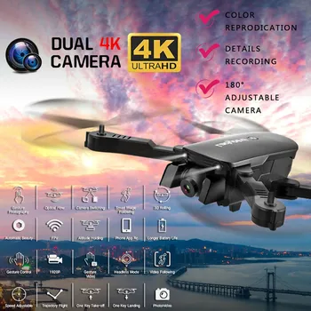 

2.4Ghz 4CH 4K WIFI Optical-Flow Dual Adjustable Angle Camera RC Quadcopter Drone RC Helicopters Aircraft Quadrocopter Toys