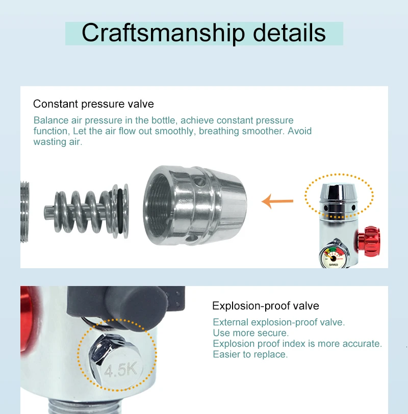 SMACO Дайвинг оборудование мини дайвинг кислородные части головки цилиндров S400 респиратор редуктор давления клапан с Резьбой Клапан