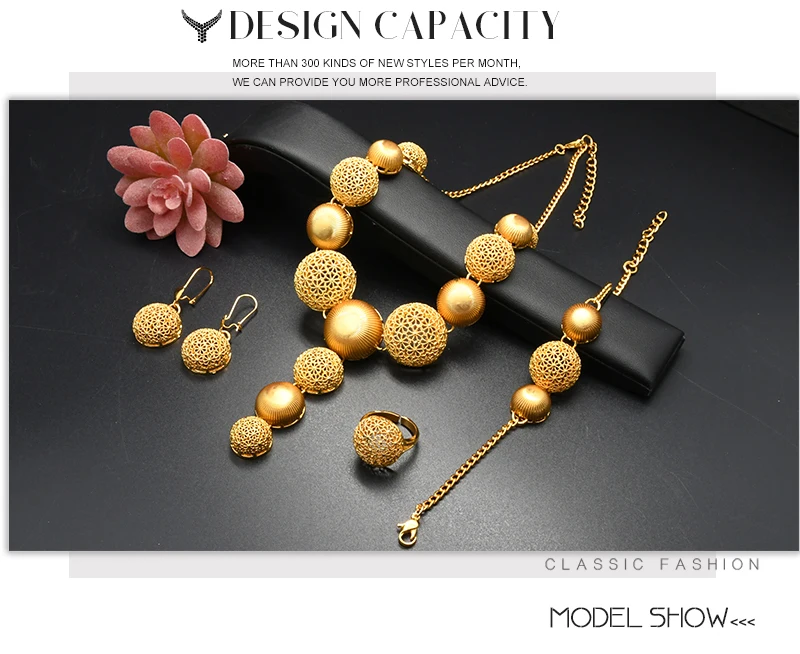 Nigerian Wedding Jewelry Set Bridal Necklace Earrings Bracelet Ring Sets Dubai Italian Gold Plated Big African 24k Jewellery Nigerian Wedding Jewelry Set Bridal Necklace Earrings Bracelet Ring Sets Dubai Italian Gold Plated Big African 24k Jewellery