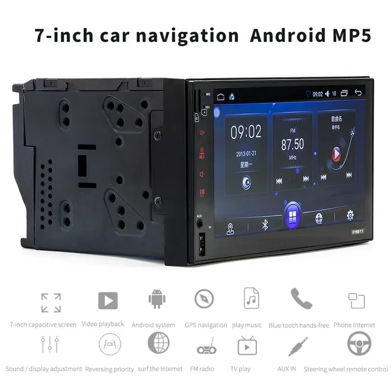 Excellent Fy6511 Android 7 Inch Car Gps Navigation Mp5 Player Double Spindle Multifunction Mp5 Player Radio 2Din Vehicle Mp3 Player 3