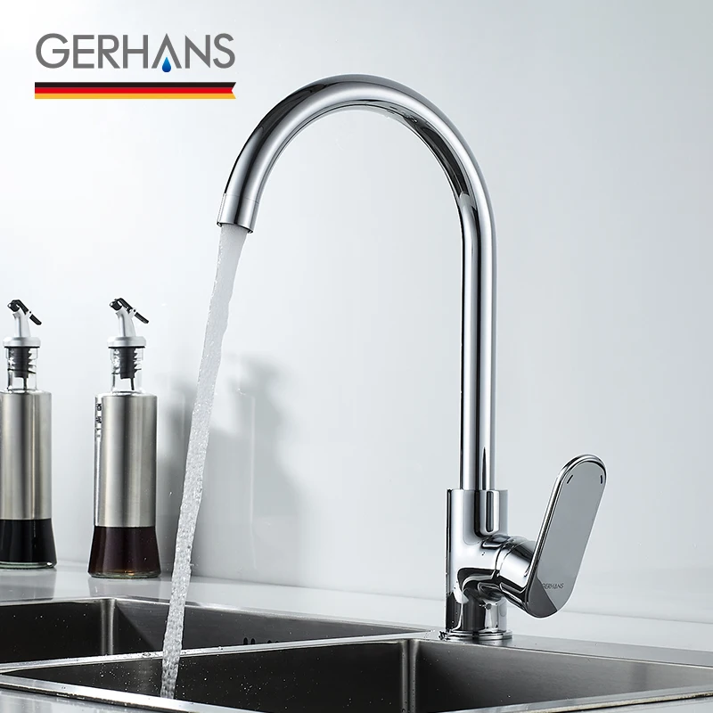 GERHANS Faucet K14022 K14022T Смеситель для кухни с поворотным изливом гайкой Цвет: Хром