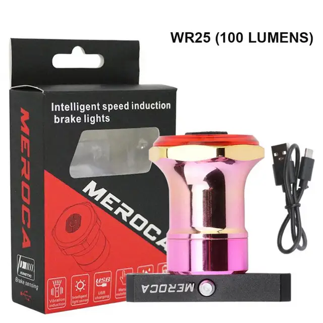 MEROCA Rear Light Bicycle Smart Sensor Brake Tail Light Rechargeable Lamp Taillight MTB Bicycle lantern Cycling Bike Accessories Smart Light 08