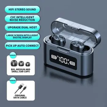 

279 CD Pattern 2000mA TWS5.1 Bluetooth Earphone LED Digital Display Touch Control HiFi HD Call Earpieces for Mobile Charging