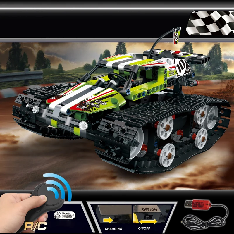 DIY Technic серии RC автомобиль трюк строительные блоки кирпичи дистанционное